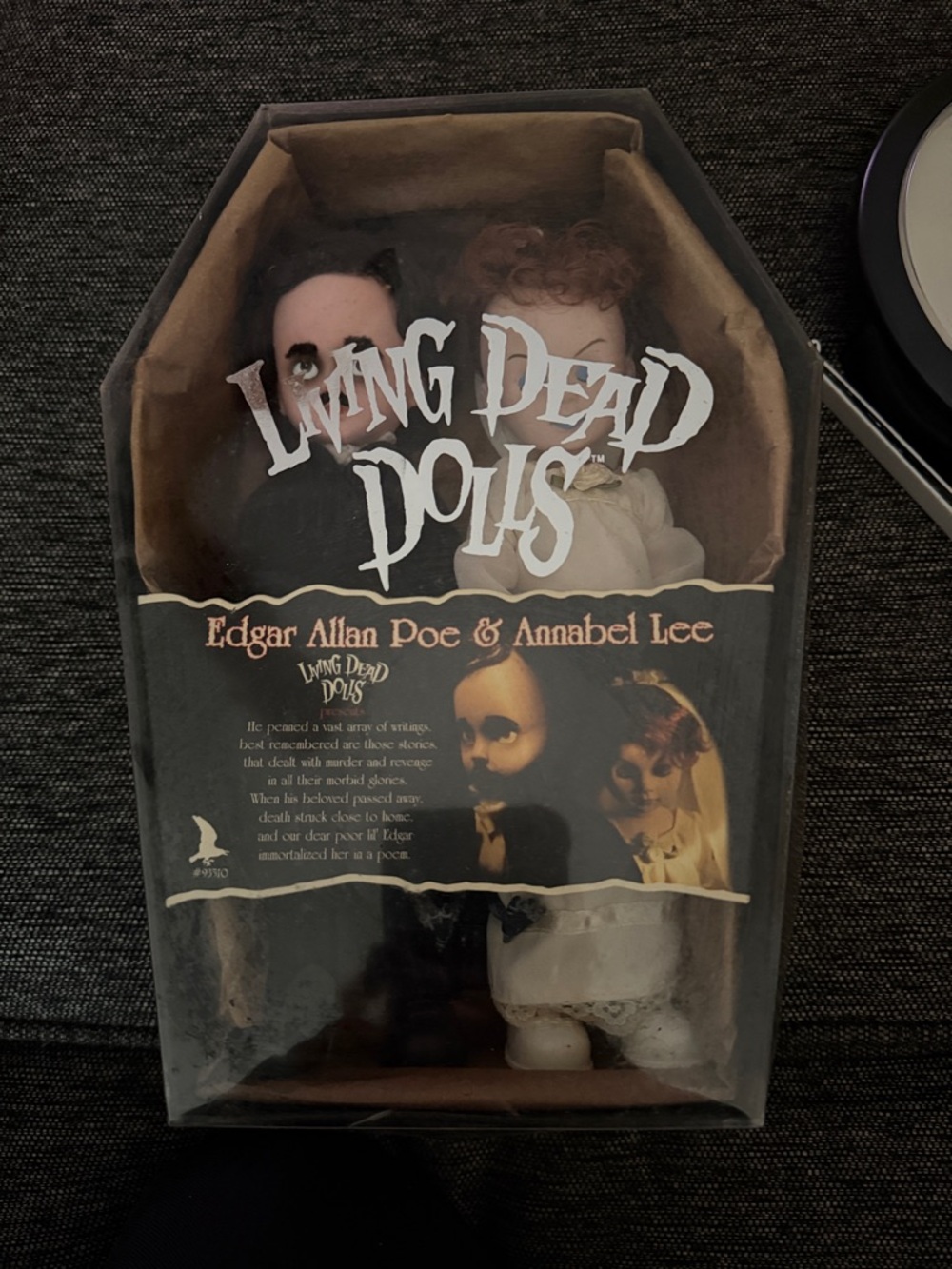 Living Dead Dolls Edgar Allan Poe & Annabel Lee Doll Set - Black, White, Brown